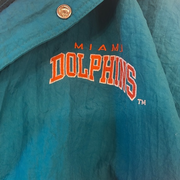Vintage Starter Mens Miami Dolphins NFL Pro Line Puffer Jacket 90's Size XXL - Picture 3 of 14